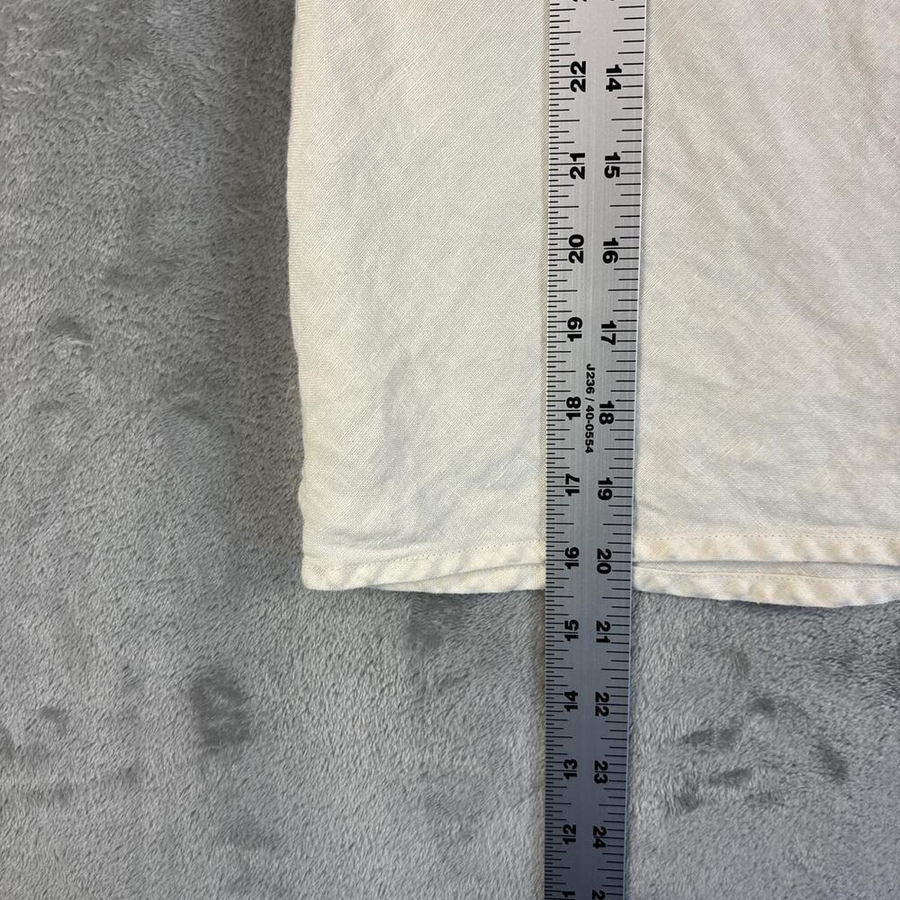 Amanda Smith Petite Linen Tank Top White Sleeveless V Neck Minimalist Womens 8p - Picture 5 of 7
